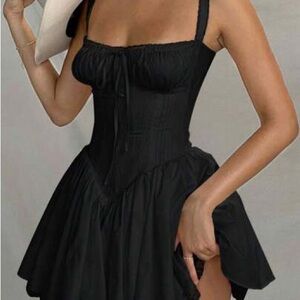 Nasty Gal Black Babydoll Corset Dress